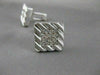 ESTATE LARGE 1.70CTW DIAMOND 14K WHITE GOLD STRIPE CUFFLINKS F VVS/VS 17MM #2125