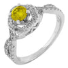 1.0CT WHITE & FANCY YELLOW DIAMOND 14KT WHITE GOLD HALO INFINITY ENGAGEMENT RING