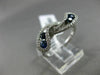 ESTATE .75CT DIAMOND & AAA SAPPHIRE 14KT WHITE GOLD 3D ETOILE LEAF INFINITY RING