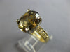 4.62CT DIAMOND & AAA SMOKY TOPAZ 18KT 2 TONE GOLD OVAL & ROUND LOVE RING #28200