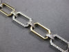 WIDE 1.21CT DIAMOND 14KT 2 TONE GOLD 3D CLASSIC RECTANGULAR LINK TENNIS BRACELET