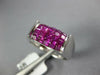 3.10CT AAA RUBY 18KT WHITE GOLD 3D PRINCESS INVISIBLE CLASSIC MULTI ROW FUN RING