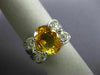 LARGE 4.35CT DIAMOND & AAA YELLOW SAPPHIRE 18KT WHITE GOLD BOW ENGAGEMENT RING