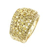 LARGE 2.37CT FANCY YELLOW DIAMOND 18KT YELLOW GOLD 3D MULTI ROW ANNIVERSARY RING