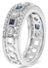 .73CT DIAMOND & AAA SAPPHIRE 14KT WHITE GOLD PRINCESS ETERNITY ANNIVERSARY RING