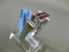 ESTATE 1.82CT DIAMOND & AAA RUBY 18KT WHITE GOLD 3D MULTI SHAPE PYRAMID RING