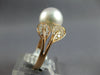 LARGE .27CT DIAMOND & AAA PINK SOUTH SEA PEARL 18K ROSE GOLD 3D DOUBLE LEAF RING