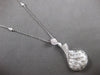 LARGE 2.54CT DIAMOND 18KT WHITE GOLD 3D ROUND & BAGUETTE TEAR DROP LOVE NECKLACE