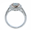 LARGE 1.68CT BLUE PINK & WHITE DIAMOND 18KT WHITE & ROSE GOLD 3D PEAR SHAPE RING