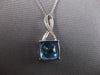 LARGE 4.52CT DIAMOND & AAA BLUE TOPAZ 14KT WHITE GOLD INFINITY FLOATING PENDANT
