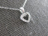 ESTATE SMALL .10CT DIAMOND 14KT WHITE GOLD 3D OPEN HEART LOVE FLOATING PENDANT