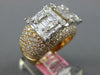 LARGE 2.69CT DIAMOND 18K WHITE AND ROSE GOLD ROUND & BAGUETTE DOUBLE SQUARE RING