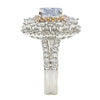 2.65CT NATURAL BLUE PINK & WHITE DIAMOND 18KT WHITE & ROSE GOLD ENGAGEMENT RING