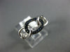 ESTATE .19CT AAA SAPPHIRE 18KT WHITE GOLD 3D CLASSIC OVAL LINK FUN RING