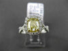 ESTATE 1.65CT GIA FANCY YELLOW DIAMOND 18K TWO TONE GOLD 3D HALO ENGAGEMENT RING