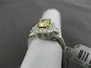 ESTATE 2.04CT GIA FANCY YELLOW DIAMOND 18K TWO TONE GOLD 3 STONE ENGAGEMENT RING