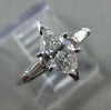 ESTATE WIDE .86CT DIAMOND MARQUISE 14KT WHITE GOLD 3 STONE ENGAGEMENT RING 22151
