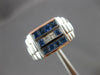 WIDE .86CT DIAMOND & AAA SAPPHIRE 18K WHITE GOLD PRINCESS SQUARE MENS RING 27175