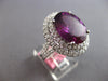 EXTRA LARGE 9.91CT DIAMOND & AAA RHODOLITE 18KT WHITE GOLD OVAL ENGAGEMENT RING