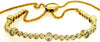 ESTATE 1.0CT DIAMOND 14KT YELLOW GOLD 3D ROUND BEZEL ADJUSTABLE TENNIS BRACELET