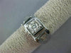 ANTIQUE .51CT OLD MINE ROUND DIAMOND 14KT WHITE GOLD GYPSY MENS RING 10mm #19338