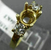 0.44CT DIAMOND 14KT YELLOW GOLD 3 STONE ROUND SEMI MOUNT ENGAGEMENT RING #1552
