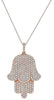 LARGE 4.0CT DIAMOND 18KT ROSE GOLD 3D ROUND HAMSA CHAMSA LUCKY FLOATING PENDANT