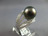 LARGE .50CT DIAMOND & AAA TAHITIAN PEARL 14KT WHITE GOLD CRISS CROSS SWIRL RING
