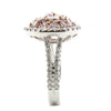 2.54CT WHITE & PINK DIAMOND 18K WHITE & ROSE GOLD MULTI SHAPE CIRCULAR LOVE RING