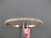 WIDE 2.08CT DIAMOND 14KT ROSE GOLD 3D 3 ROW SEMI ETERNITY LOVE BANGLE BRACELET