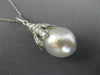 ESTATE .45CT DIAMOND & AAA SOUTH SEA PEARL 18KT WHITE GOLD FLOWER PENDANT #26205