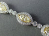 ESTATE LONG 6.23CT WHITE & FANCY YELLOW DIAMOND 18KT WHITE GOLD TENNIS BRACELET