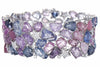 EXTRA LARGE 68.17CT DIAMOND & AAA MULTI COLOR SAPPHIRE 18KT WHITE GOLD BRACELET