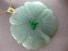 ESTATE EXTRA LARGE AAA JADE 14K YELLOW GOLD 3D HANDCRAFTED FLOWER PENDANT #26192