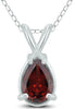 .50CT AAA GARNET 14KT WHITE GOLD PEAR SHAPE SOLITAIRE FLOATING PENDANT