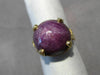 ANTIQUE EXTRA LARGE 19.95CT STAR RUBY SAPPHIRE 14KT YELLOW GOLD 3D RING #25648