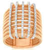 ESTATE LARGE .60CT DIAMOND 14KT ROSE GOLD 3D MULTI ROW MULTI BAR FUN RING