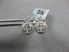 ESTATE .58CT DIAMOND 18K WHITE GOLD ROUND CLUSTER FLOWER TEAR DROP STUD EARRINGS