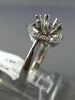 ESTATE WIDE .35CT DIAMOND 14KT WHITE GOLD HALO SEMI MOUNT ENGAGEMENT RING #1028