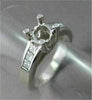 ESTATE WIDE .60CT DIAMOND 14K WHITE GOLD SEMI MOUNT LUCIDA ENGAGEMENT RING #2418