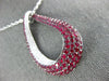 ESTATE LARGE 4.19CT DIAMOND & AAA RUBY 18KT WHITE GOLD 3D TEAR DROP FUN PENDANT