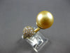 EXTRA LARGE .77CT DIAMOND & AAA GOLDEN SOUTH SEA PEARL 18KT YELLOW GOLD FUN RING
