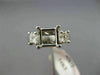 0.50CT PRINCESS DIAMOND 14KT WHITE GOLD 3 STONE SEMI MOUNT ENGAGEMENT RING #2872