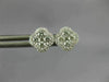 ESTATE .46CT DIAMOND 18KT WHITE GOLD 3D SQUARE FLOWER HALO STUD EARRINGS