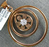 ESTATE LARGE .22CT DIAMOND 18KT ROSE GOLD 3D CIRCLE OF LIFE FLOWER FUN PENDANT