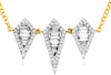 ESTATE .62CT DIAMOND 14KT YELLOW GOLD ROUND & BAGUETTE TRIPLE KITE FUN NECKLACE