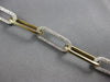 WIDE & LONG 3.25CT DIAMOND 14KT 2 TONE GOLD 3D CLASSIC OVAL LINK LOVE BRACELET