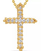 ESTATE .17CT DIAMOND 14KT YELLOW GOLD 3D CLASSIC PRONG CROSS FLOATING PENDANT