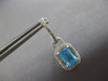 2.38 DIAMOND & AAA BLUE TOPAZ 14K WHITE GOLD EMERALD CUT & ROUND EARRINGS #28159