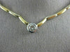 ESTATE .70CT DIAMOND 14K WHITE & YELLOW GOLD SOLITAIRE BEZEL LINK NECKLACE #5401